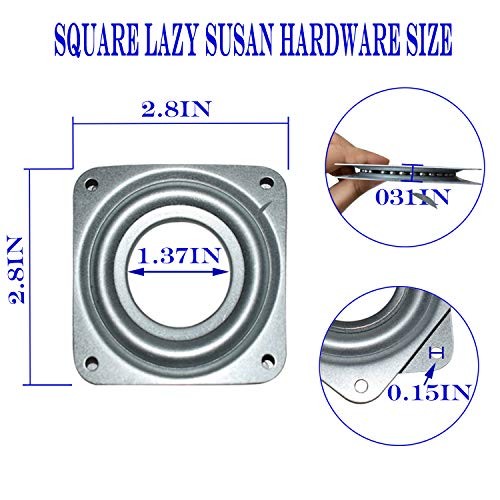 10Pack Lazy Susan Hardware, 3” Square Ball Bearing Swivel Plate, 120lbs gallery