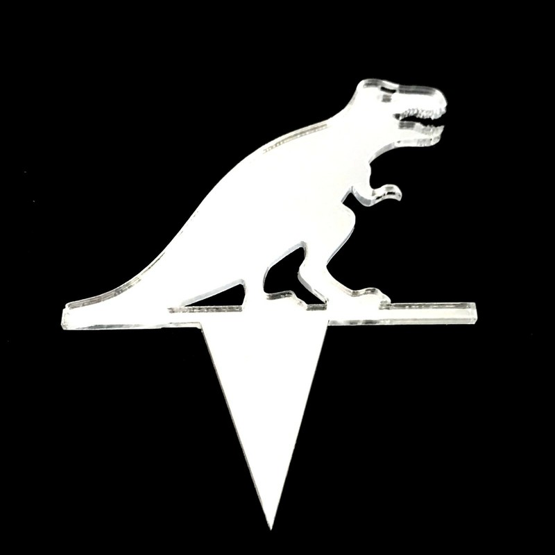 T-Rex Dinosaur Cake & Cupcake Toppers Many Colours & Sizes Plane or Engraved