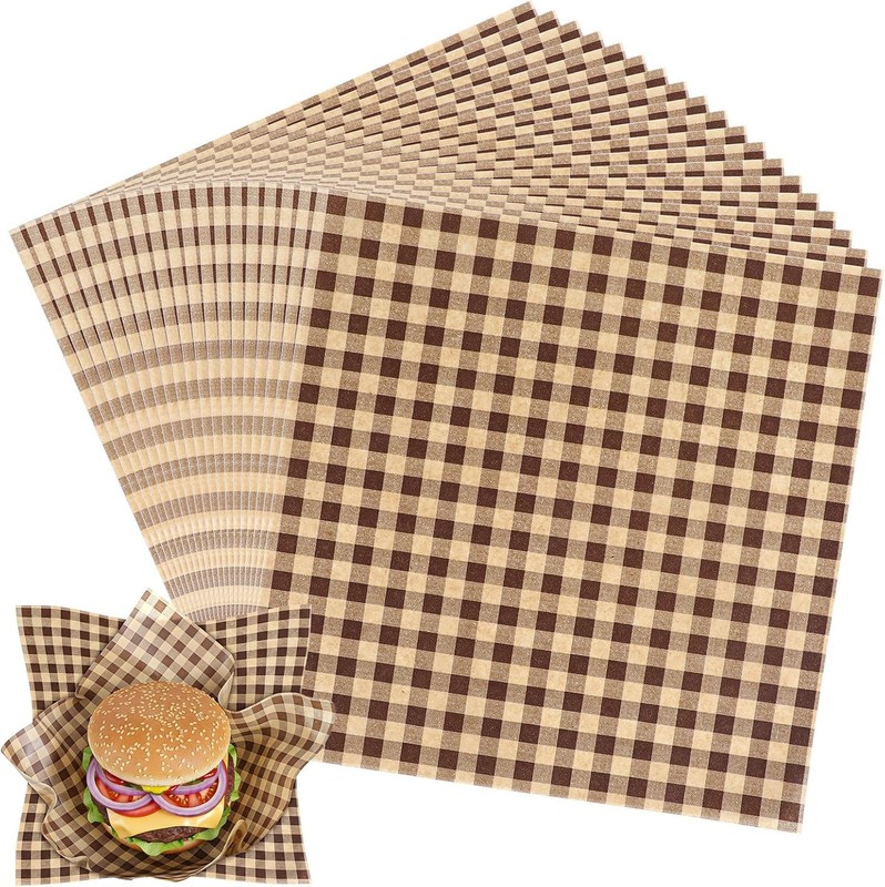 100Pcs Wax Paper Sheets for Food 7×7 In Cheered Deli Paper Sheets