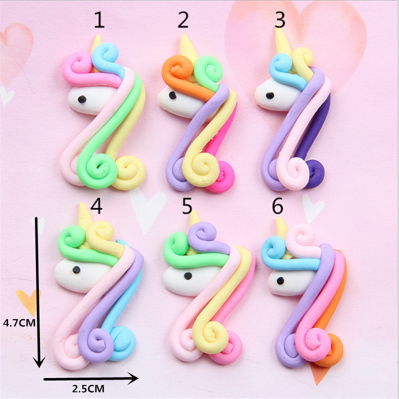 Polymar Clay Unicorn Cake Toppers Set Of 5 2″ Tall