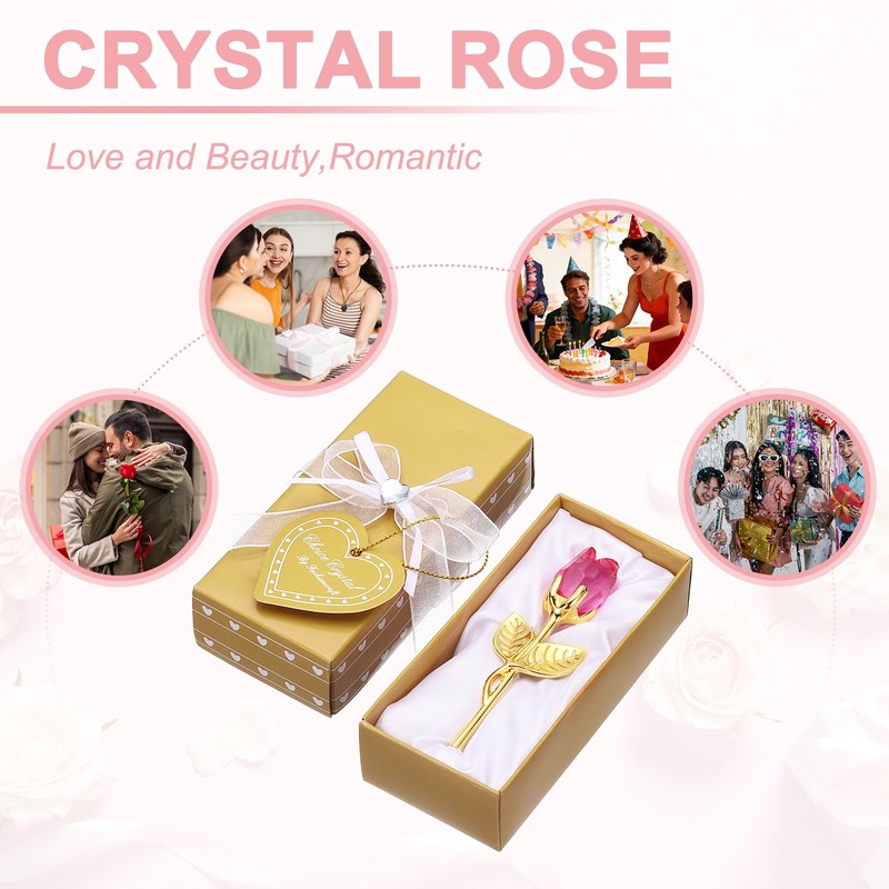 Mini Crystal Pink with Box, for Romantic Gift, Pink/Gold gallery