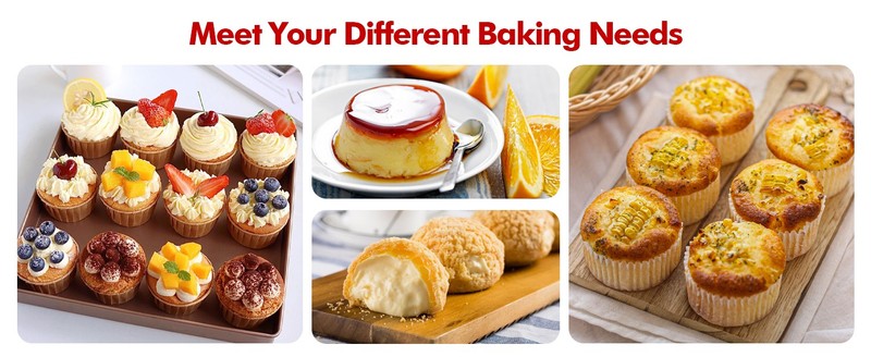 2 Pack Silicone Muffin Pans for Baking with Metal Frame,Nonstick 6 Cup Silicone gallery