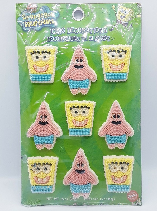 NOS Vintage Spongebob Squarepants Icing Decorations 2002 Patrick New binM gallery