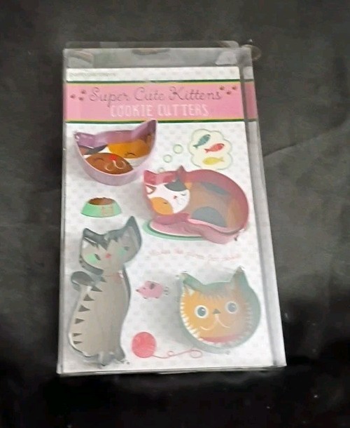 Party Partners 4 Metal Cat Cookie Cutters 2-4" Each NEW gallery