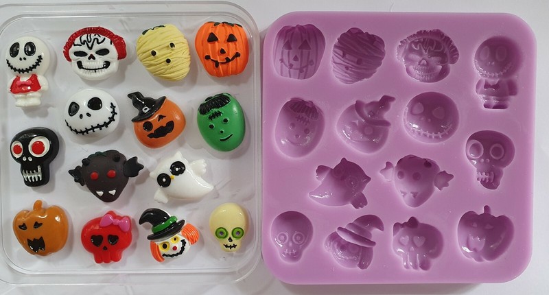 Halloween 003 Silicone Mold for Cake Topper, Resin, Chocolate etc.