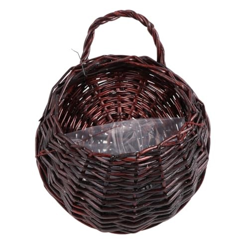 Rattan Flower Pot Hanging Basket – Wicker Hanging Basket for 23X18CM Coffee