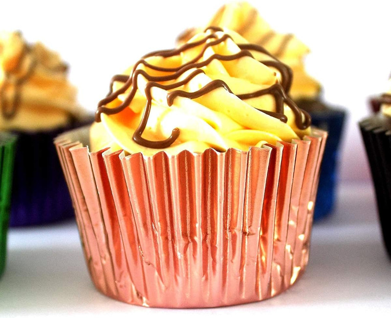 Foil Cupcake Liners Standard Baking Cups 100 Pcs (Rose Gold) gallery