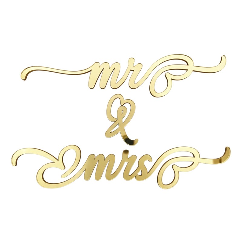 Acrylic Cake Charm Wedding Celebration Mr & Mrs cake charm sizes 4" 5" 6" gallery