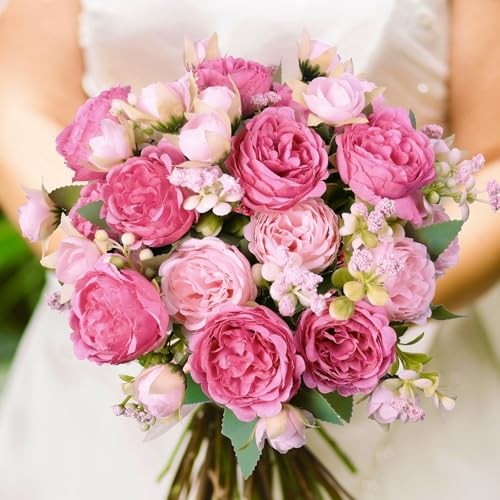 Peonies Artificial Flowers Bulk, Blush Pink Silk 6 Pcs Blush, Light Pink gallery