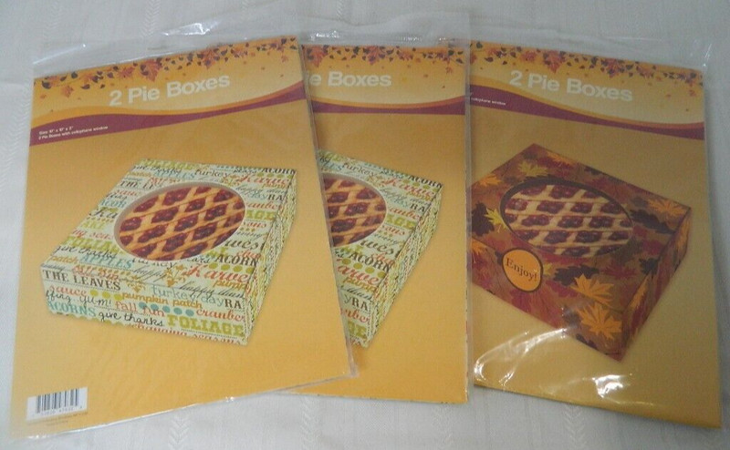 Bakery Boxes w/ Windows 3- 2 pk Fall Design 10X10X3 Great for Pies, Cupcakes,etc