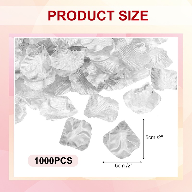 1000Pcs Artificial Rose Petals Silk Flower Decoration, Silver gallery