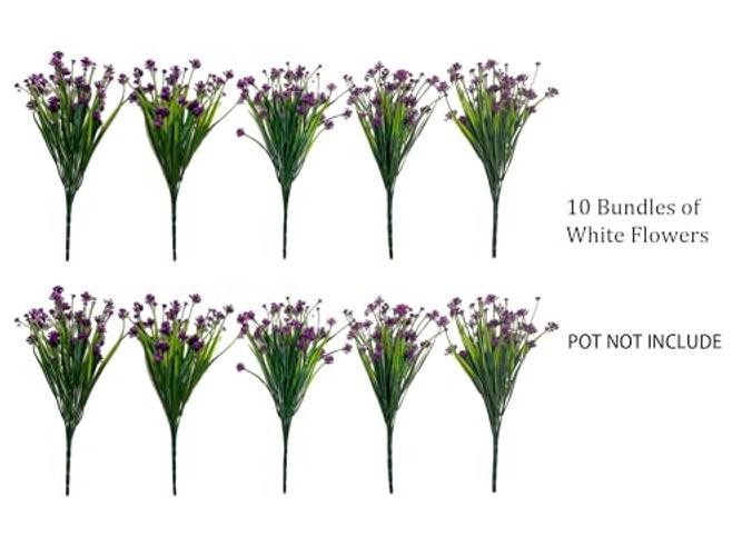 10 Bundles Outdoor Artificial Faux Flowers UV Resistant No Fade Fake Fuchsia gallery