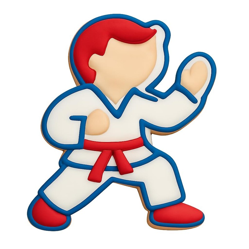 Karate Boy Practicing Kata Cookie Cutter & Stamp, Fondant & Clay - 4x3 gallery