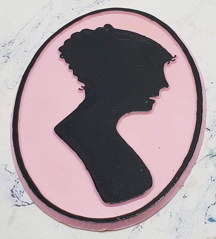 Victorian Lady’s Head Silhouette Vintage Pink Cake Topper