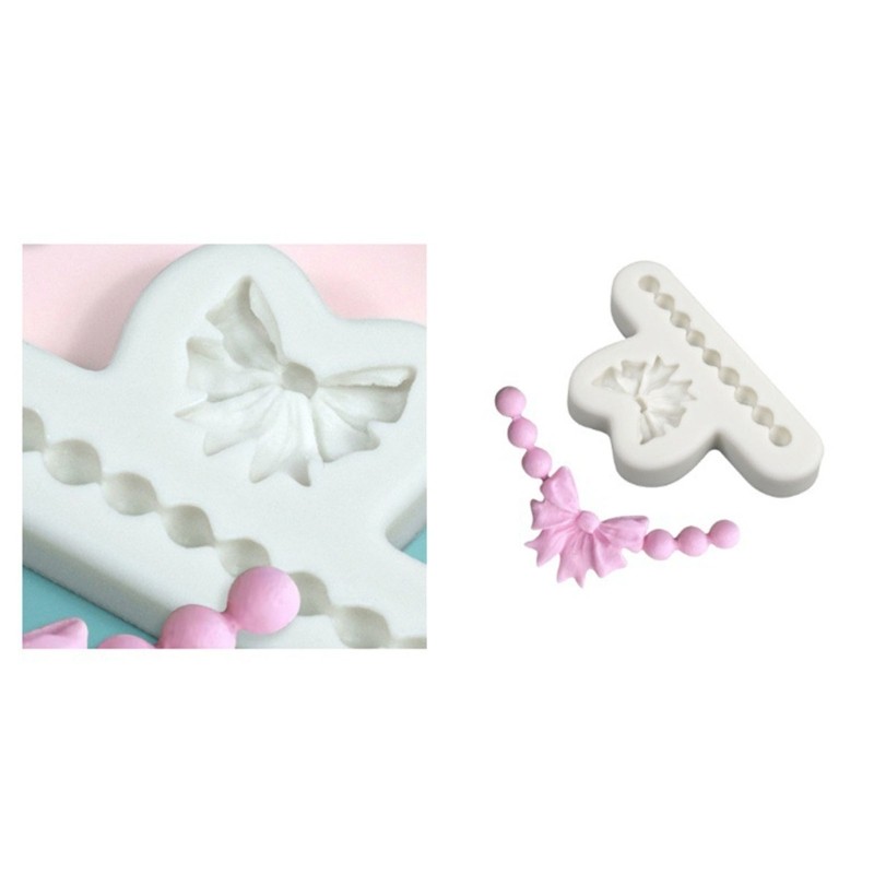 Bowknot Pearl Necklace Shape Silicone Material Household Baking Mold Baking Tool gallery