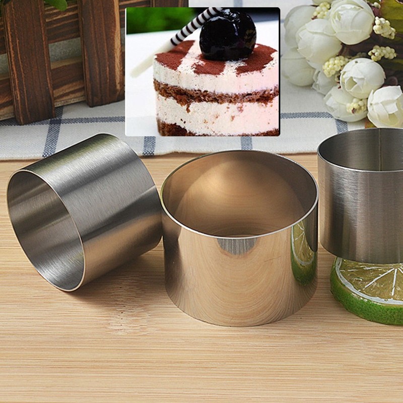 2 Inch Mini Round Mousse Cake Food Grade Stainless Steel Pastry Mold gallery