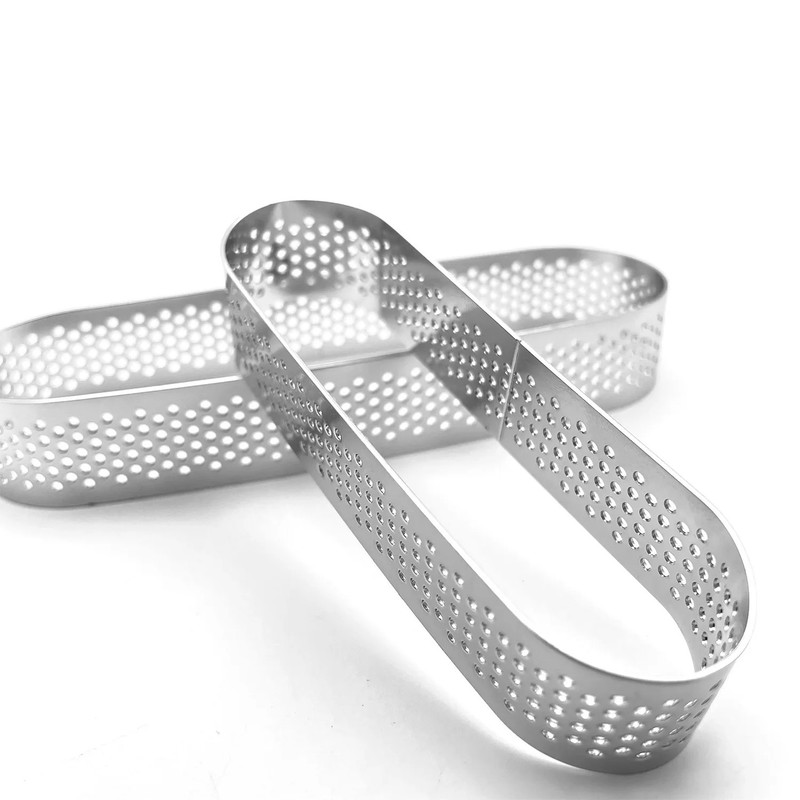 Stainless steel oval tower ring with holes French cake mold burrito ring rice... gallery