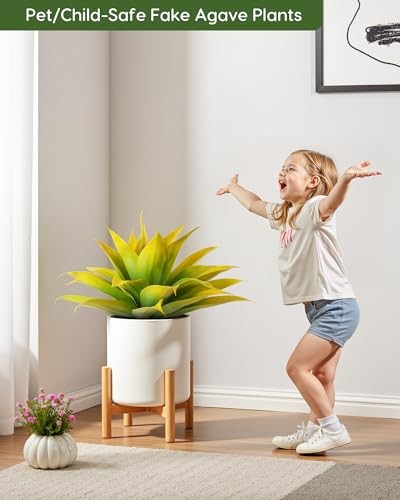 Artificial Agave Fake Plants Fake Succuents Plant for Room Medium Yellow gallery