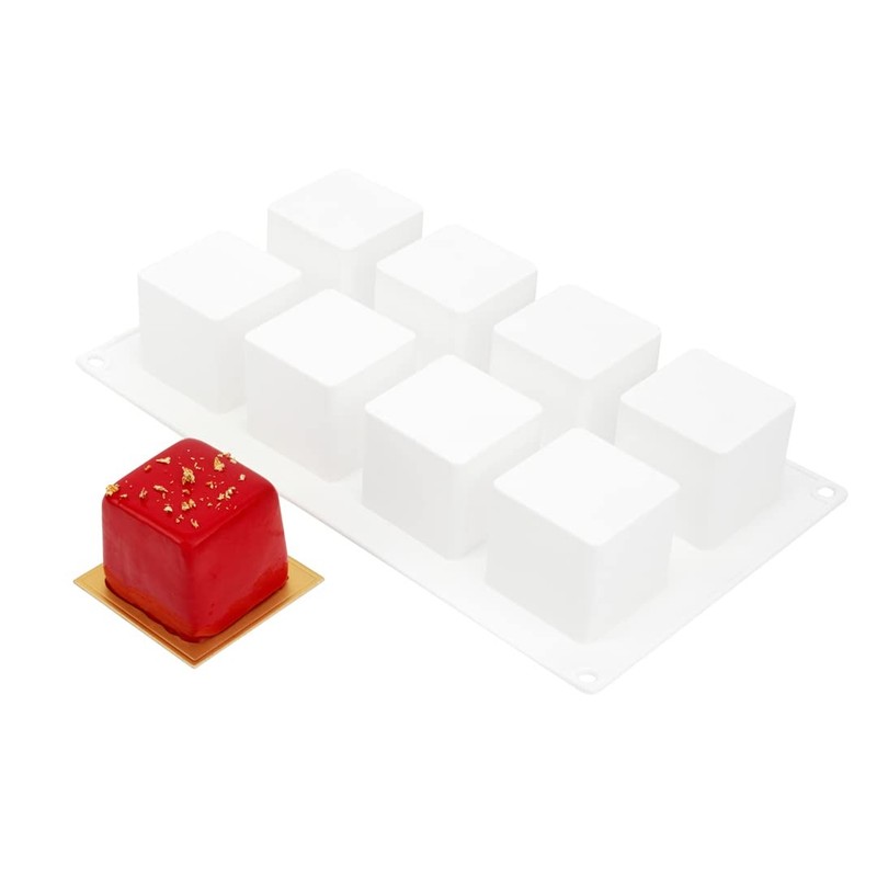 Pastry Tek 8 Cavities Square Cupcake Pans 10 Oven-Ready Square Molds – Flexible