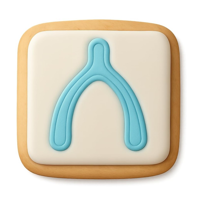 Lucky Wishbone Cookie Cutter & Stamp - 4x3.9 Fun Kitchen Baking gallery