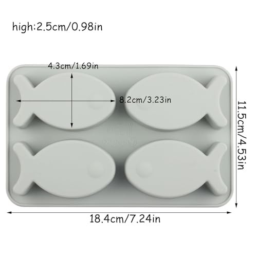 4 Cavity Fish Silicone Candy Molds For Candy Chocolate Baking Cake Decoration A gallery