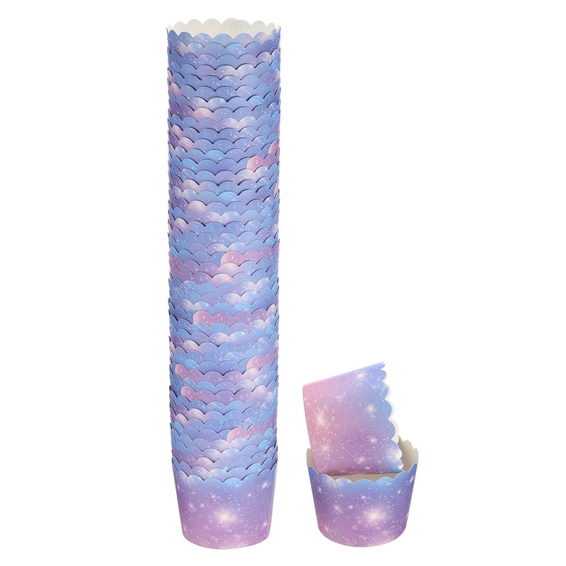 50Pcs Paper Baking Cups Small Cupcake Muffins Liner Wrapper Gradient Pink Purple