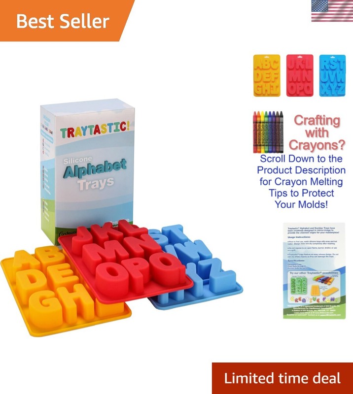 Complete A-Z Letter Silicone Mold – Large 1.5″ Cavities – Oven Safe & Easy Clean
