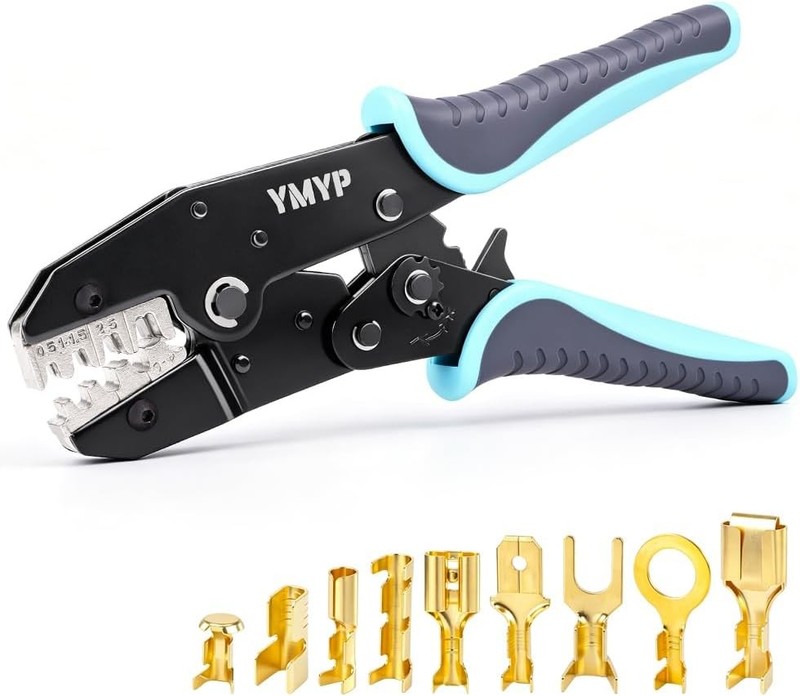 Crimping Tool for Non-Insulated Open Barrel Terminals & Receptacles - Ratcheting