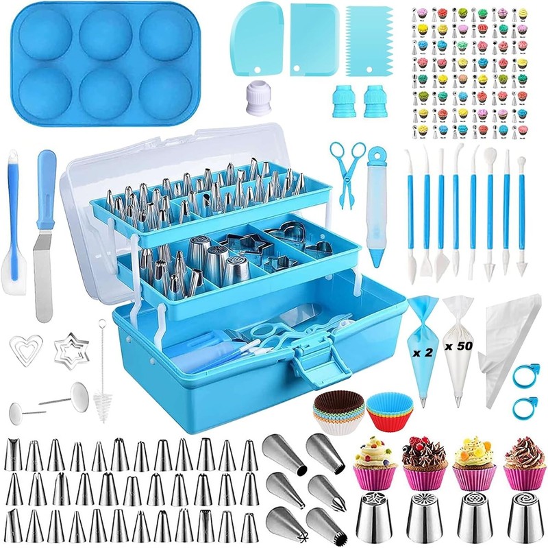 Cake Decorating Tools Supplies Kit, 236 Pieces Baking Accessories with Storage