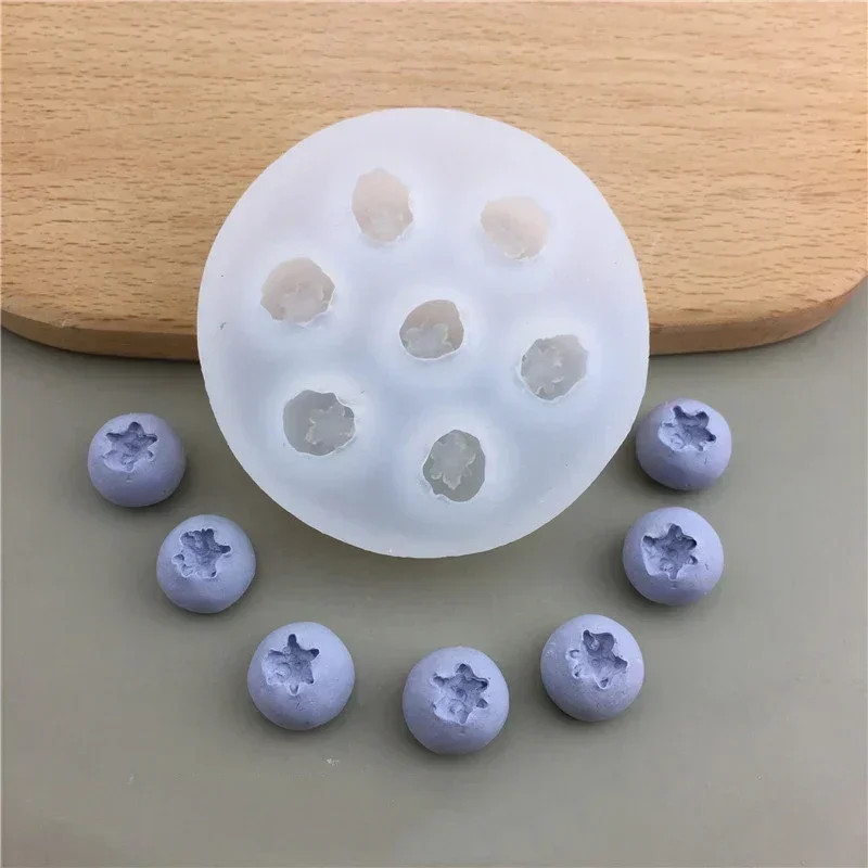 3D Blueberry Raspberry Candle Mold Simulation Fruit Fondant Silicone Mould gallery