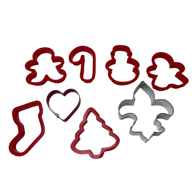 NWT Holiday Christmas Valentine Cookie Cutters 8 Count Metal/Plastic gallery