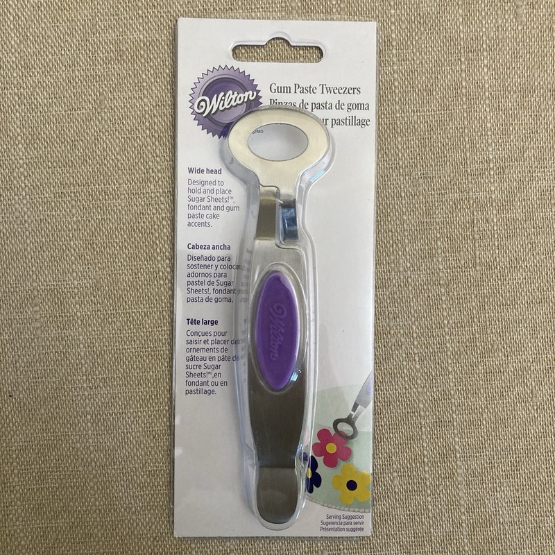 NEW Wilton Gum Paste Tweezers Tongs Wide Head Lift Transfer Fondant Baking Cake