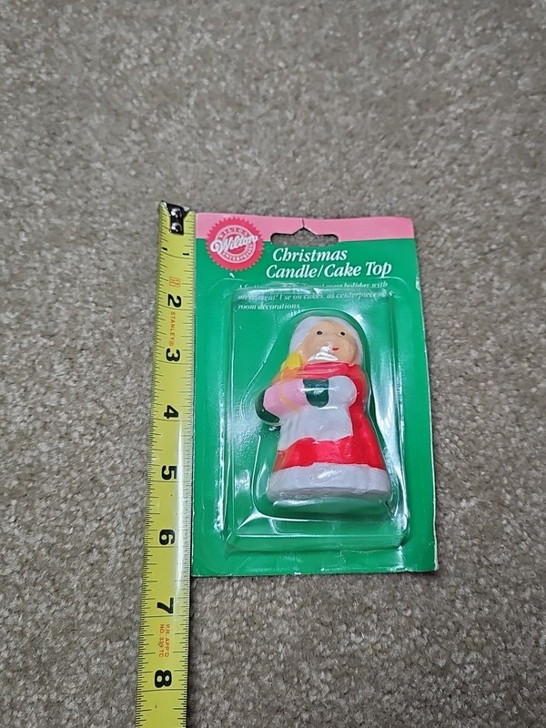 Rare Vintage Wilton Christmas Candle Cake Top New Old Stock Mrs. Santa Claus gallery