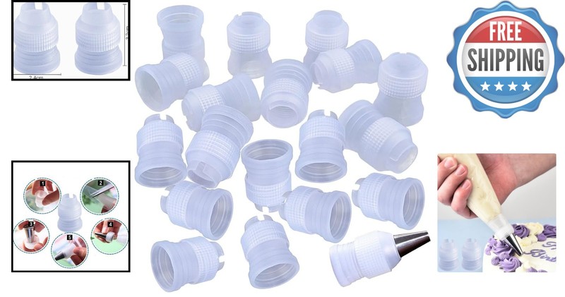 30-Pack Reusable Cake Decorating Couplers - Precision Icing Tools for Bakers gallery