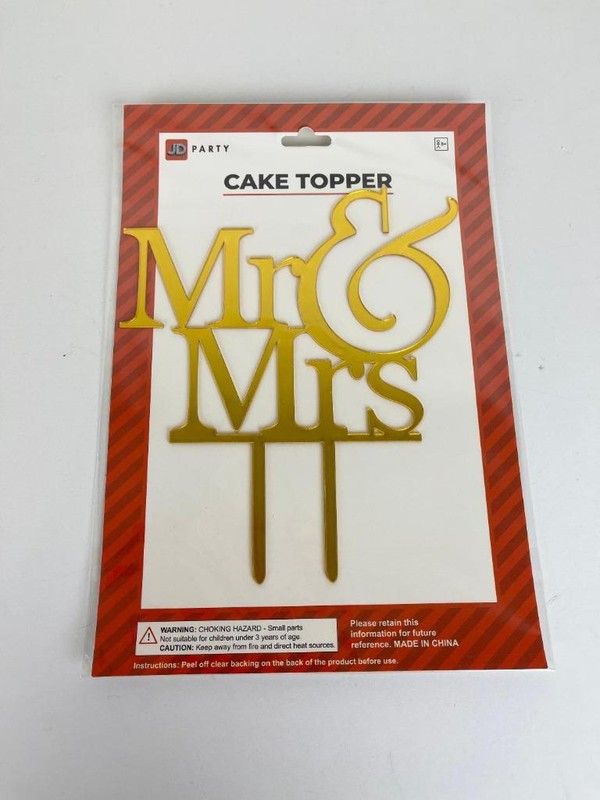 Mr & Mrs Cake Topper Gold Wedding Cake Topper Wedding Anniversary Party Acrylic gallery