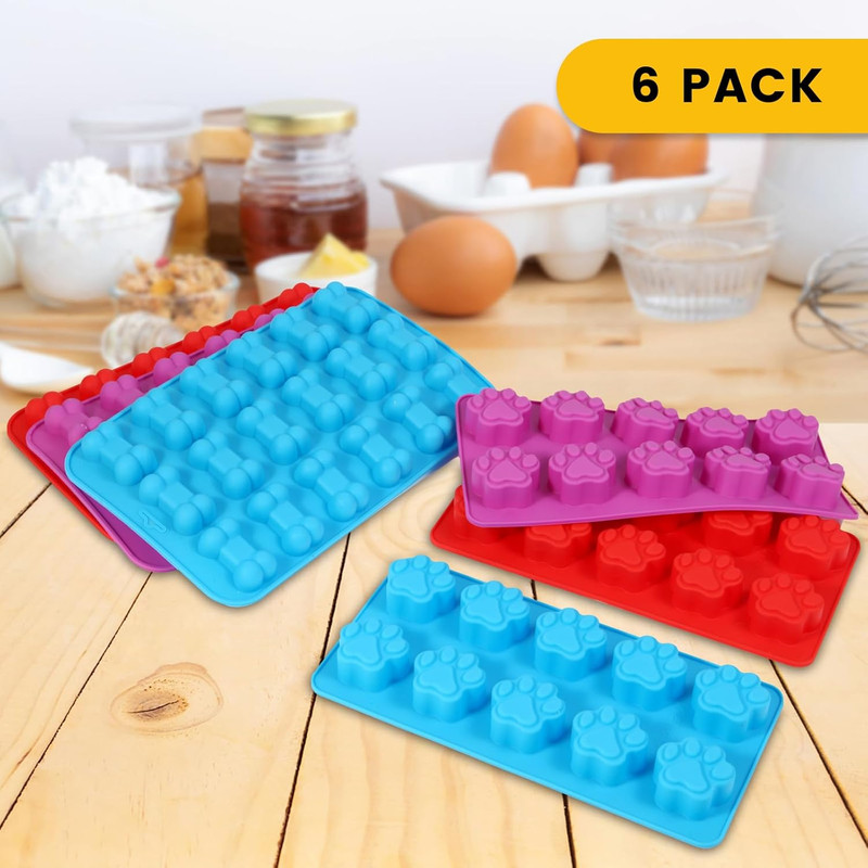6PCS Silicone Molds Puppy Dog Paw and Bone, Elegant Chocolate Molds for Bakin... gallery