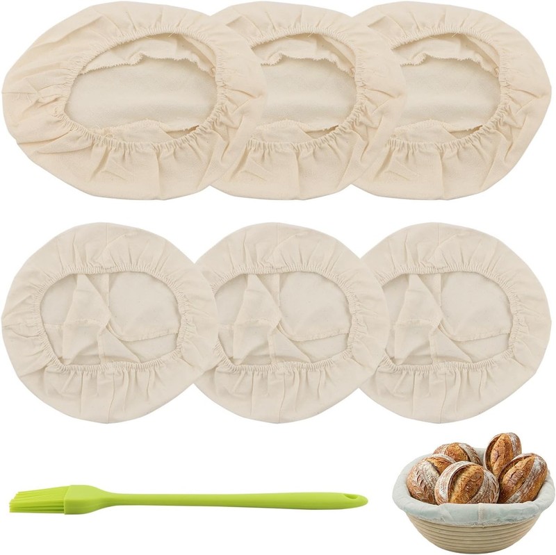 7 Pcs Bread Proofing Basket Cloth Liner, 10 inch Oval Banneton Baskets