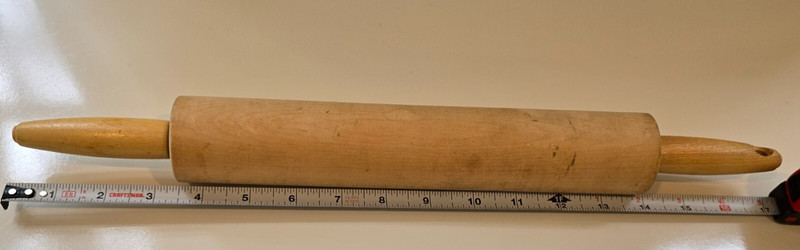 Vintage Hardwood Rolling Pin 17” Hole For Hanging gallery