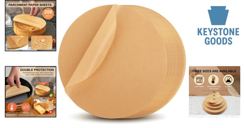 200 Pack 8-Inch Round Baking Parchment Paper Sheets for Non-Stick Baking gallery