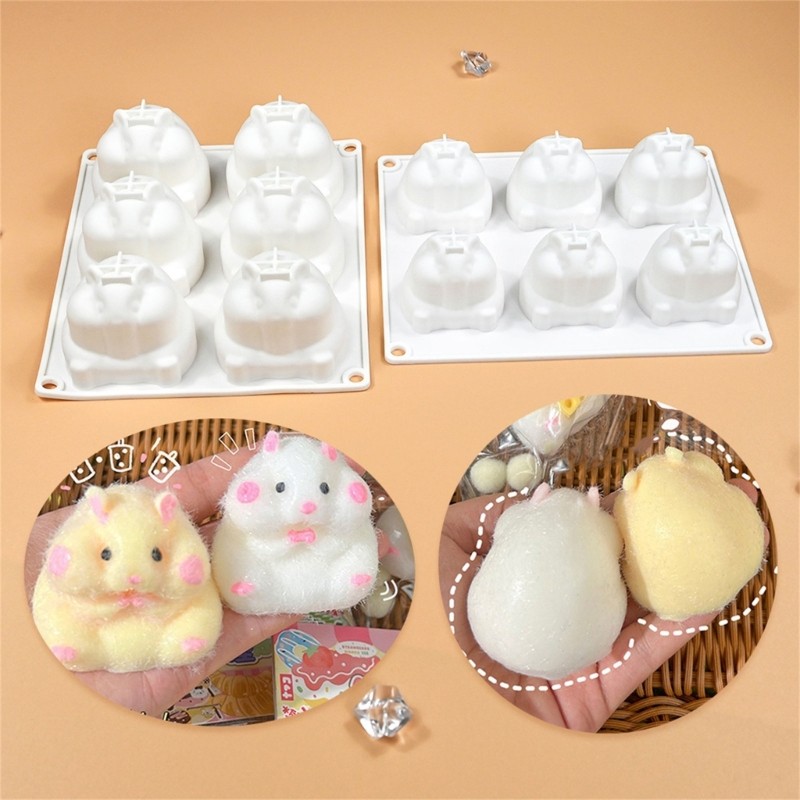 6Cavity Little Hamster Silicone Molds Mousse Cake Molds Home Bakings DIY gallery