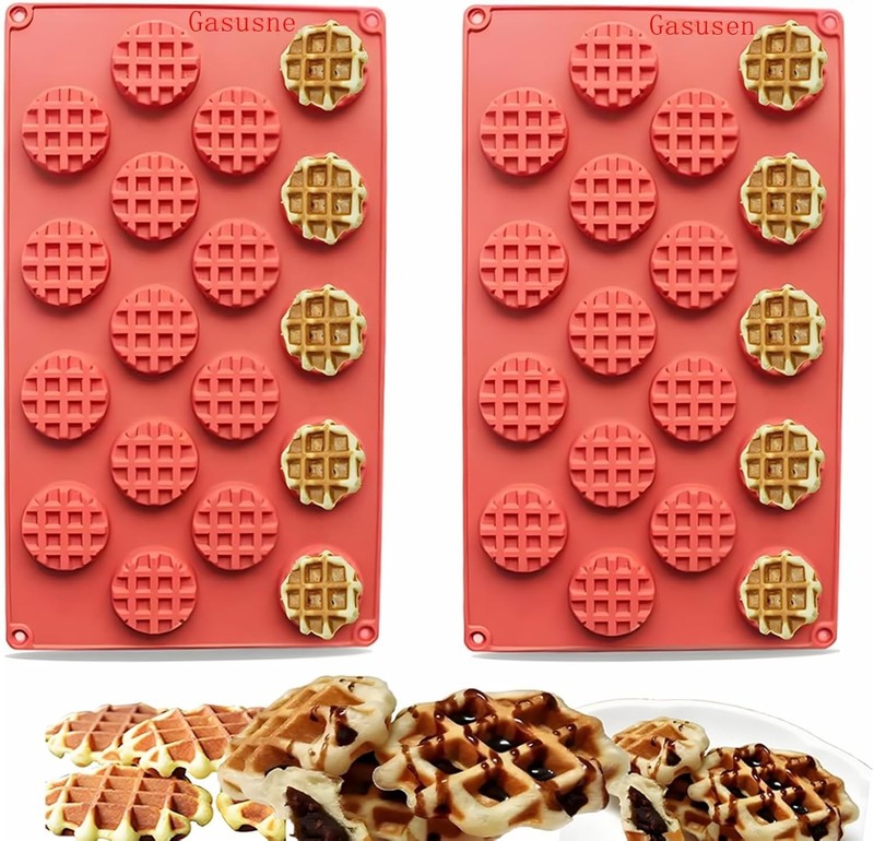Quality 2PCS Silicone Waffle Molds, Non-Stick & Heat Resistant for All Desserts gallery