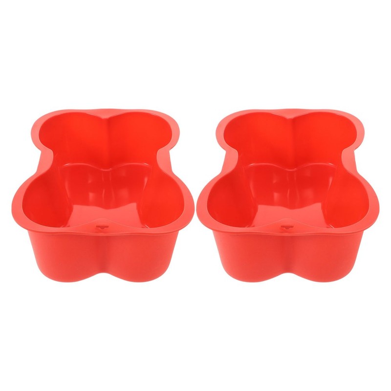 2Pcs Red Silicone Baking Mold Bone Shape Reusable Nonstick Cake Pans for Dogs gallery