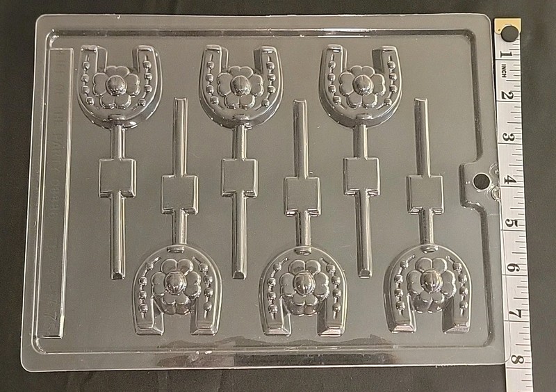 Horseshoe Good Luck Flower Lollipop Chocolate Candy Plastic Mold