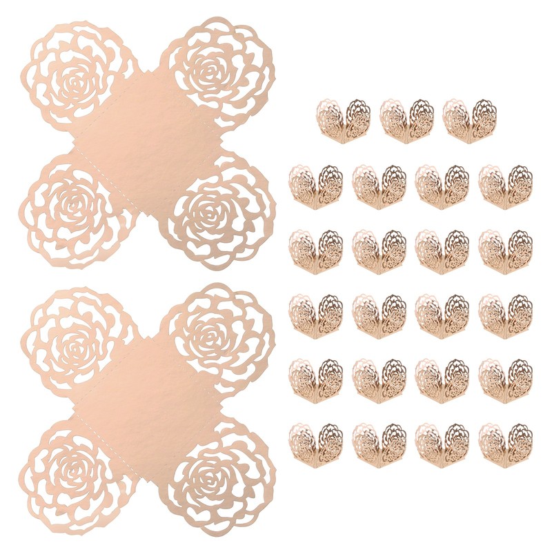 25PCS 4 Inch Truffle Wrappers for Wedding Birthday, Rose Gold