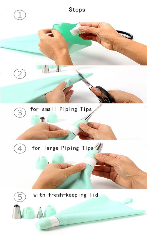 18Pcs Large Piping Tips and Couplers Set for Piping Bgs, Stainless Steel Cake... gallery