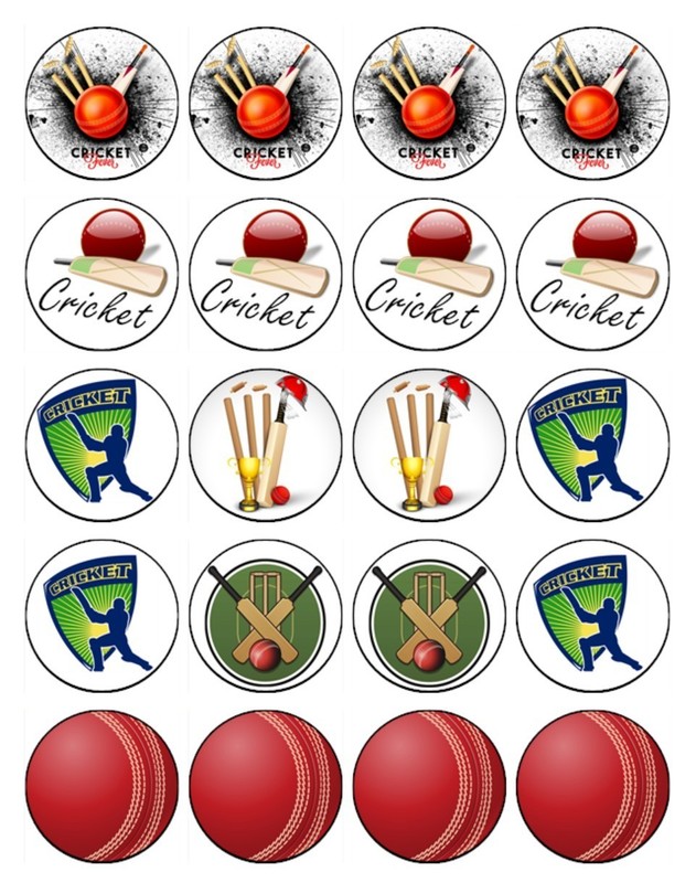 Cricket Edible Cupcake Toppers – Wafer – Cricket Birthday Cake Decorations