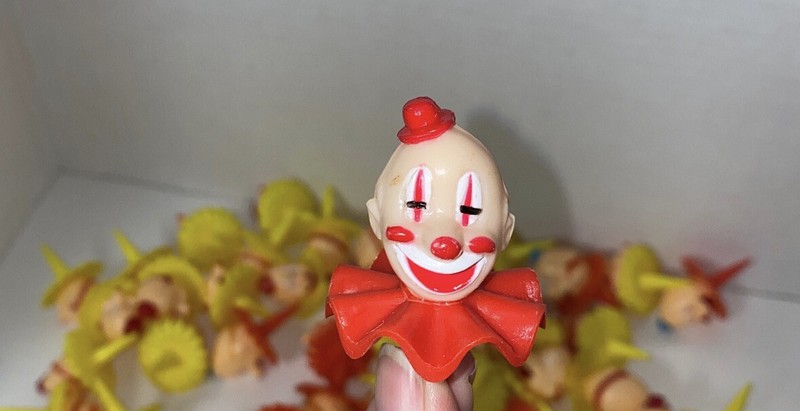 Vintage (HUGE LOT!) 62 Wilton Clown Cupcake Toppers Sugar Plum and Derby Styles gallery