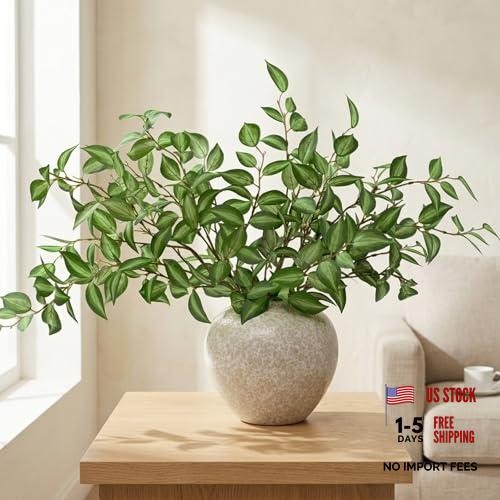 5PCSery Stems for Vases, 32.7 inch Artificial Eucalyptus Fake Leaves Green