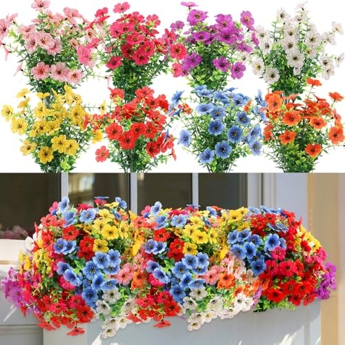 Artificial 16 Bundles Outdoor Flowers for Eucalyptus Flowers(mix 8 Colors) gallery