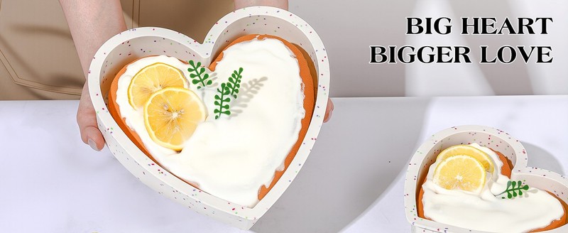 8 Inch Silicone Heart Shaped Cake Pans Small Heart Cake Pan Set Nonstick gallery